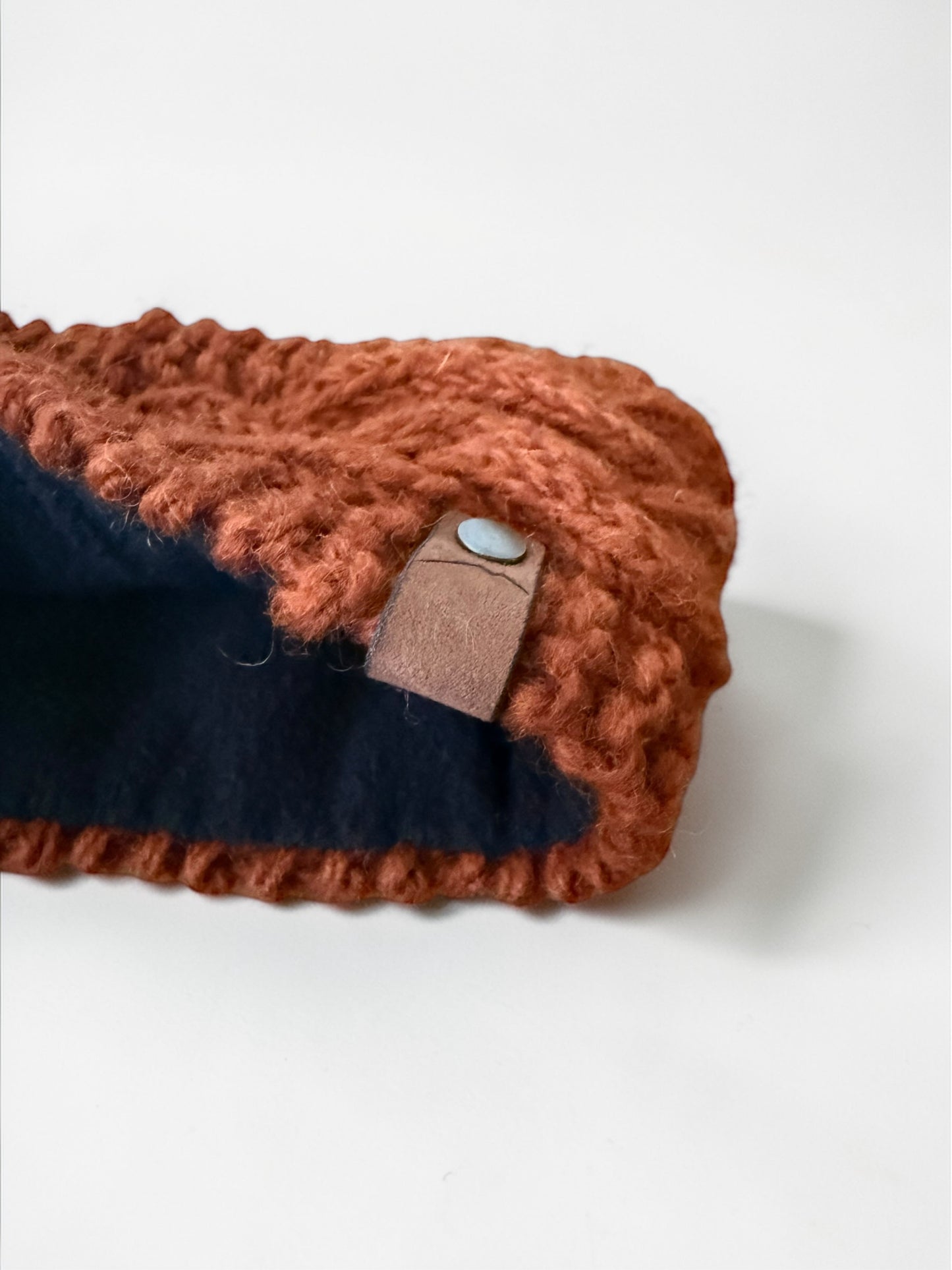 Burnt Orange Wool Lined Headband