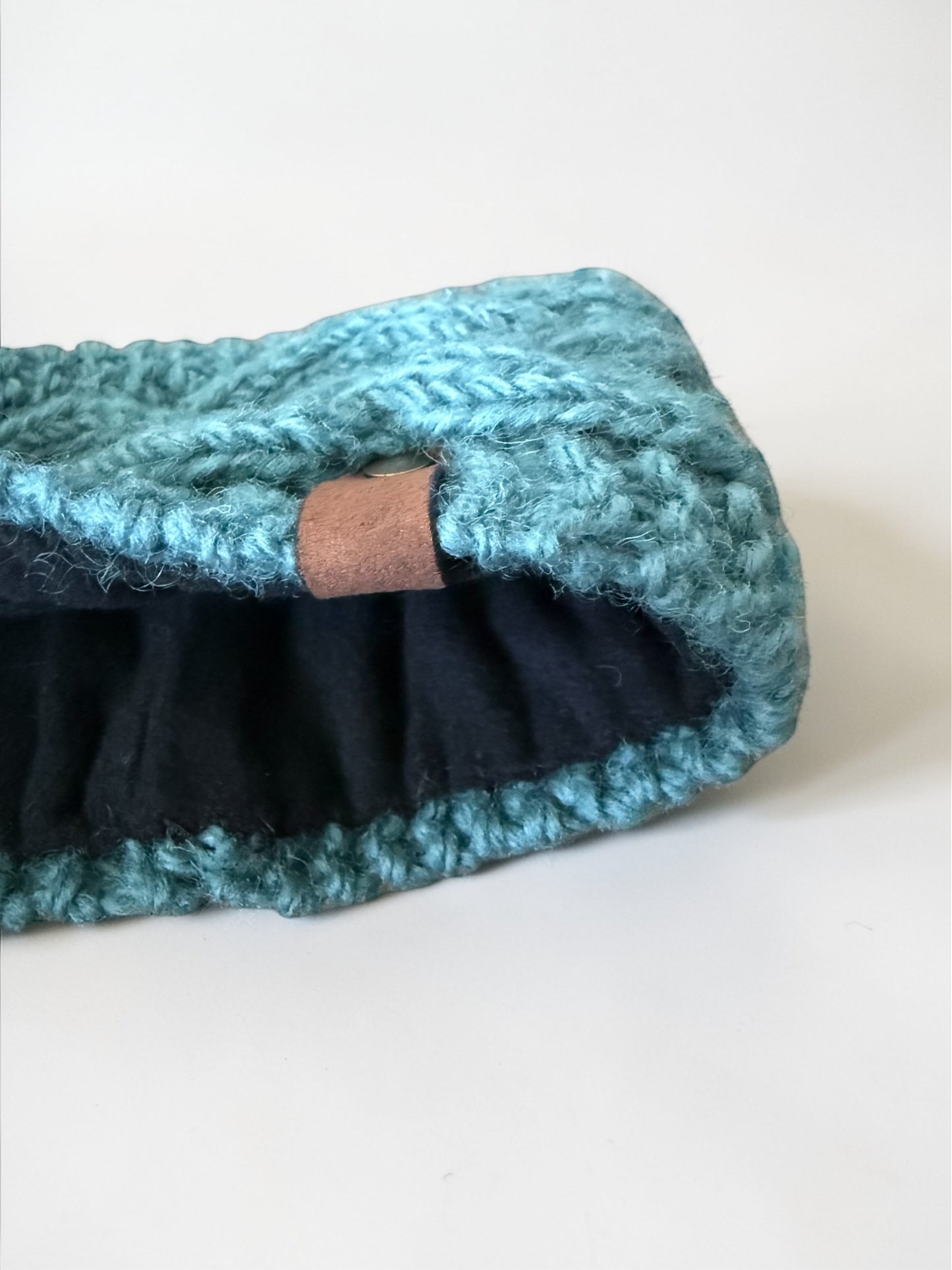 Light Teal Wool Lined Headband