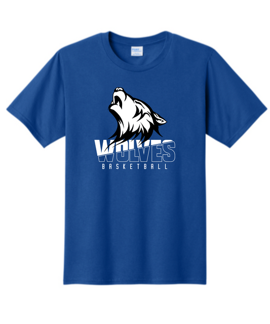 Wolves Basketball Black & White Wolf & Lettering T-Shirt