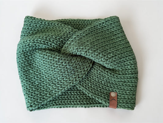 Cross Band Wool Headband, Double Ply