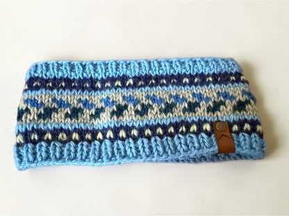 Light Blue Arctic Wool Lined Headband