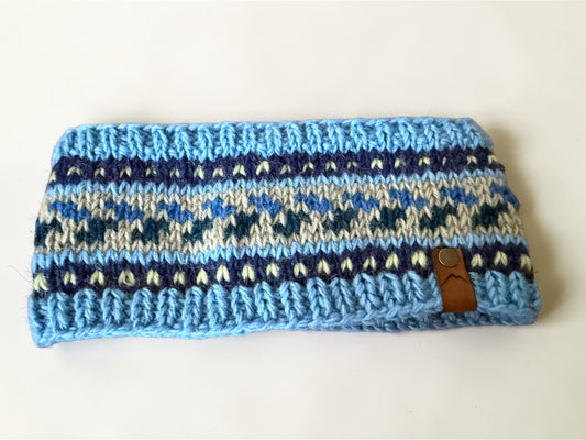 Light Blue Arctic Wool Lined Headband