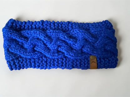 Blue Wool Lined Headband