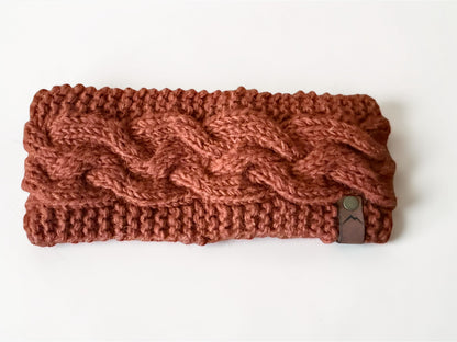 Burnt Orange Wool Lined Headband