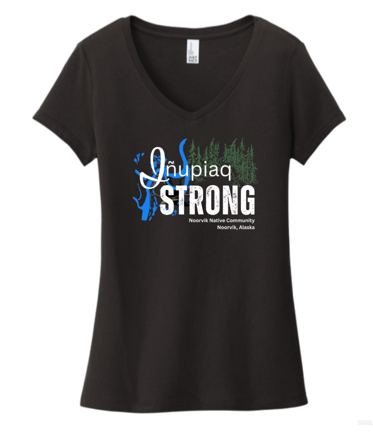 Iñupiaq Strong Noorvik Native Community V-Neck Ladies