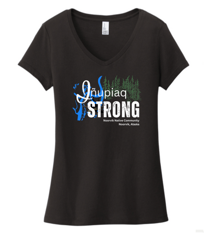 Iñupiaq Strong Noorvik Native Community V-Neck Ladies