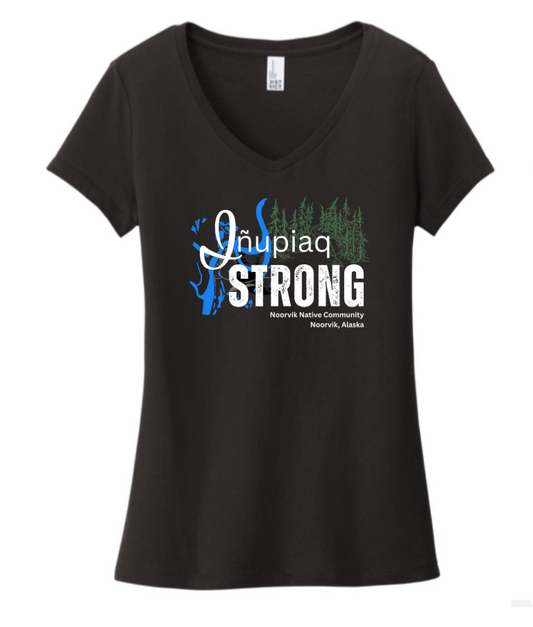 Iñupiaq Strong Noorvik Native Community V-Neck Ladies